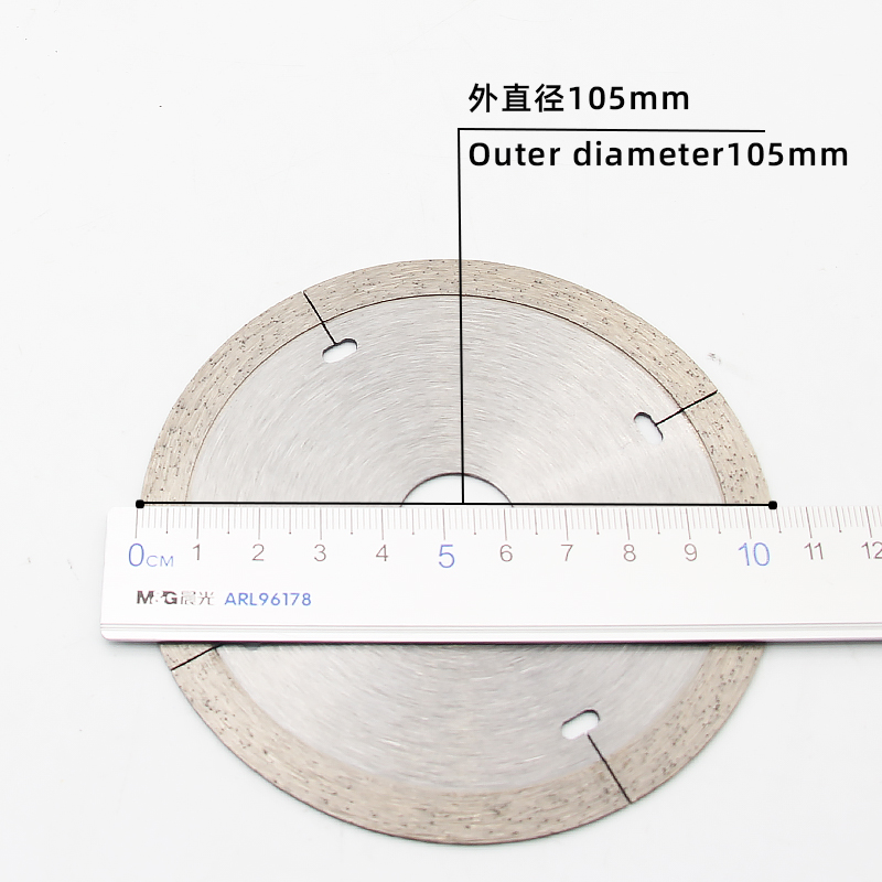 110 Continuous toothed diamond saw blades with silent cutting grooves