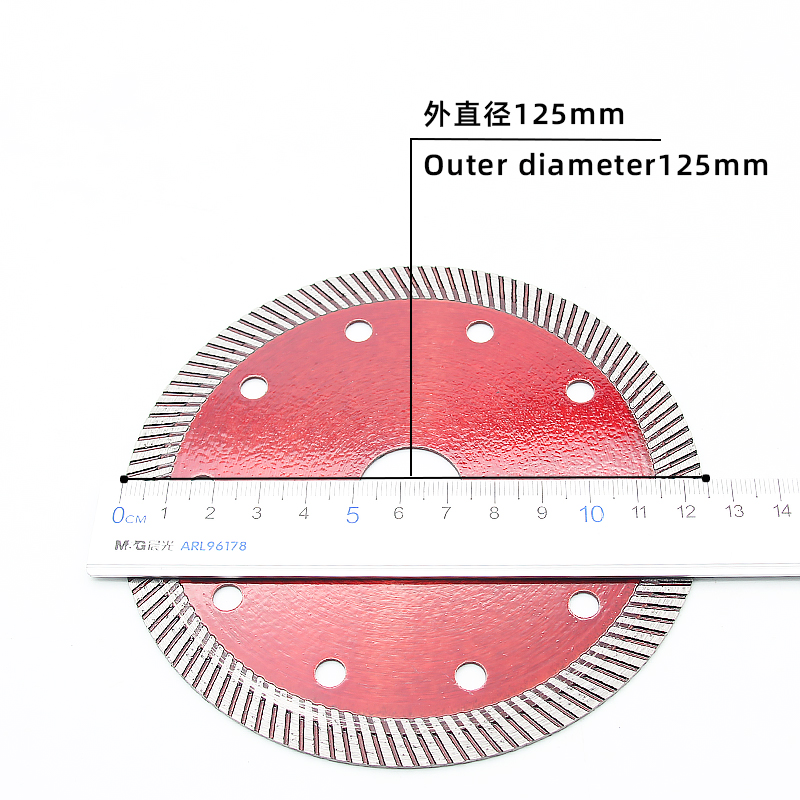 125 Small Ripple Clear Red Tile Cutting Blade